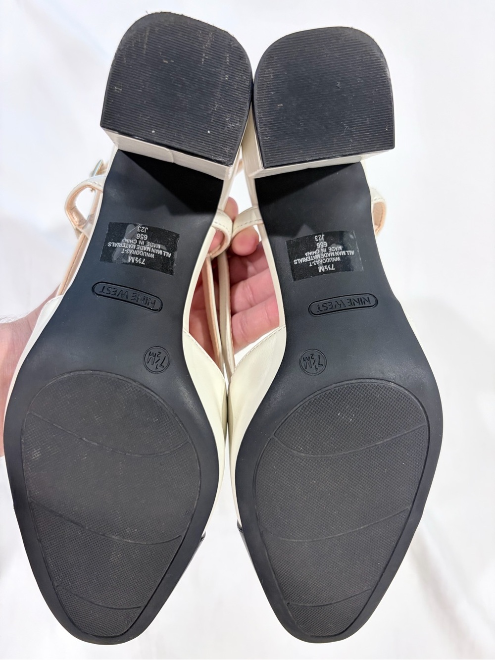 Nine West Black and White Slingback Cap-Toe Pumps - Picture 6 of 6